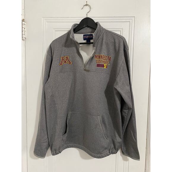Minnesota Gophers Gray 1/4-Zip Sweatshirt Size Large - Picture 1 of 7